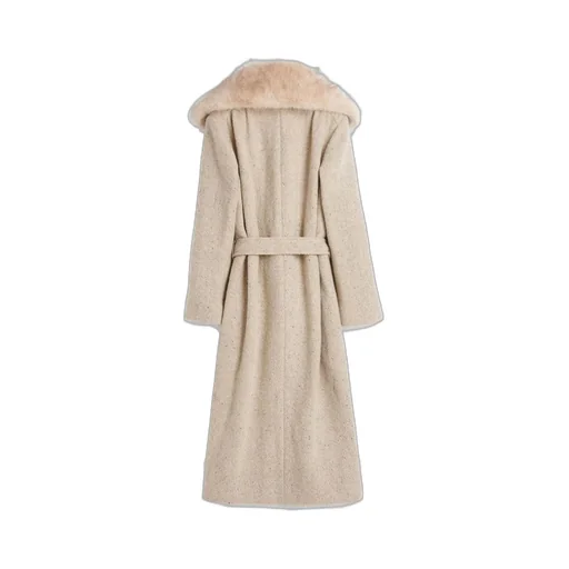 Wool Coat With Fur Collar