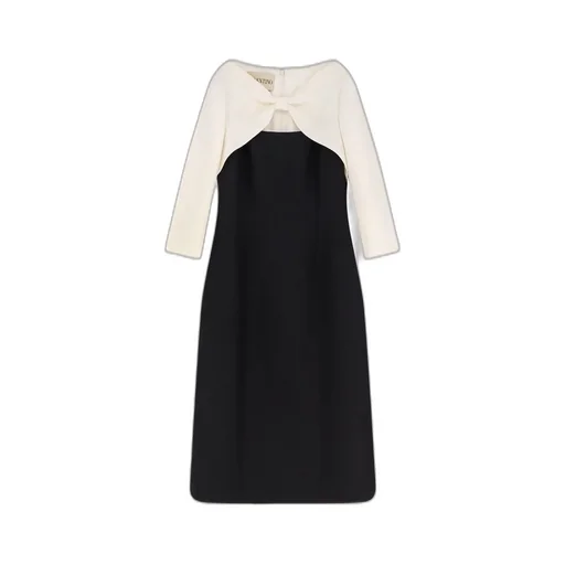 Colorblock Dress With Bow Detail