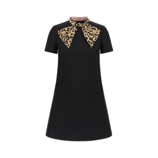 A-Line Dress With Bow Collar