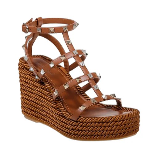 Studded Platform Wedge Sandals