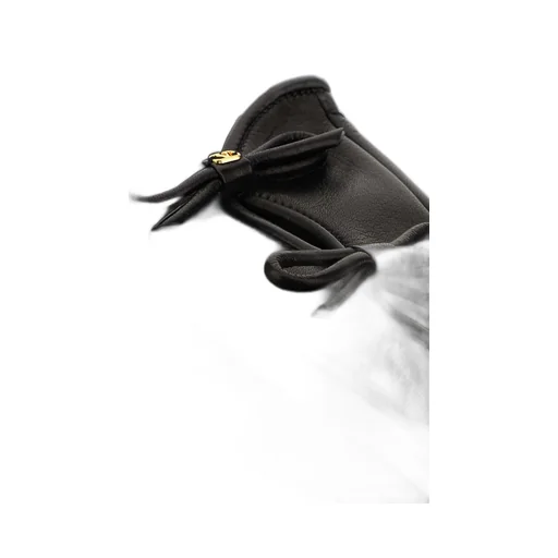 Leather Gloves With Bow Detail