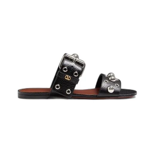 Studded Leather Slides