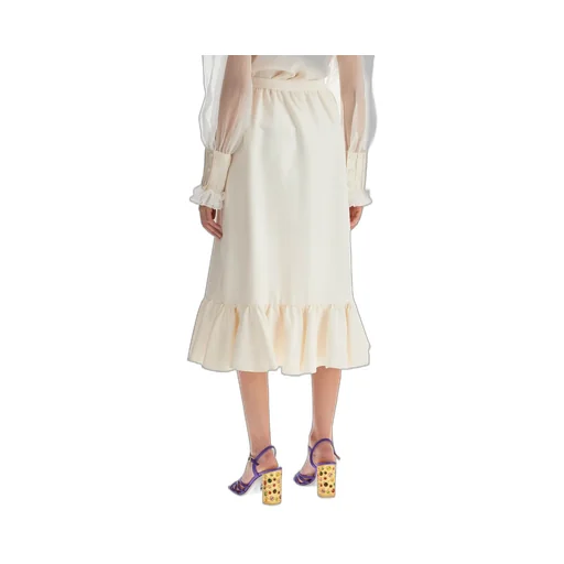 Midi Skirt With Ruffle Hem