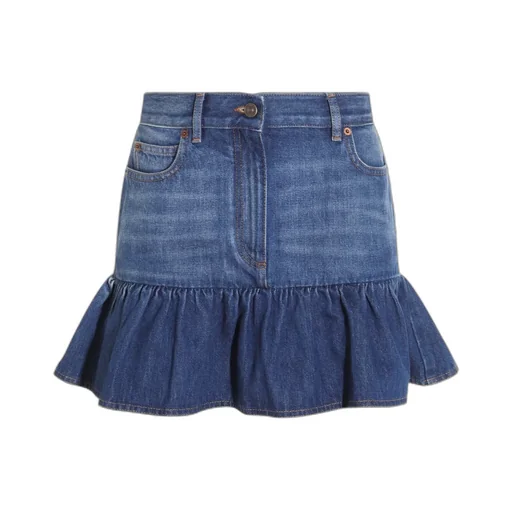 Denim Ruffle Skirt