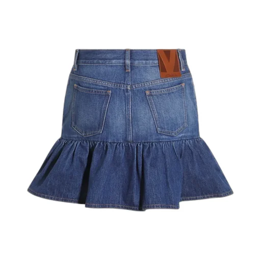 Denim Ruffle Skirt