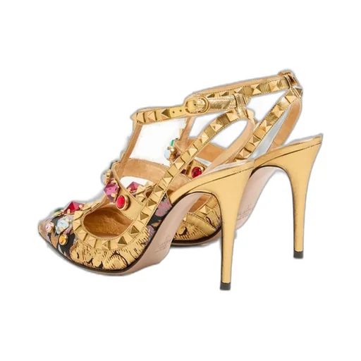 Rockstud Embellished Slingback Pumps
