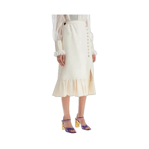 Midi Skirt With Ruffle Hem