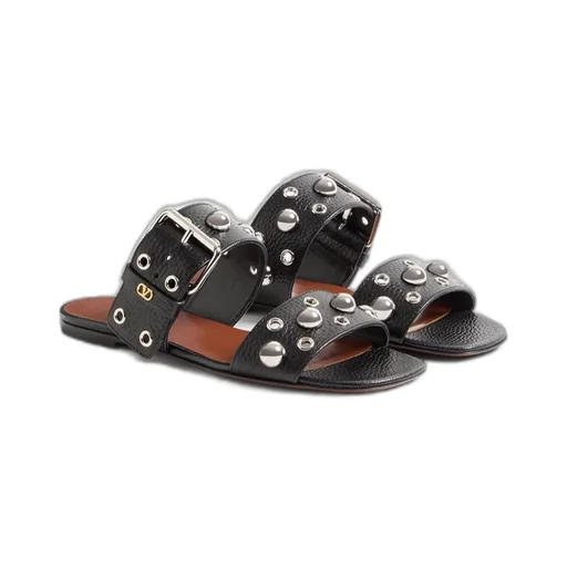 Studded Leather Slides