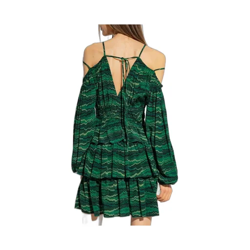 Ruffled Cold-Shoulder Mini Dress