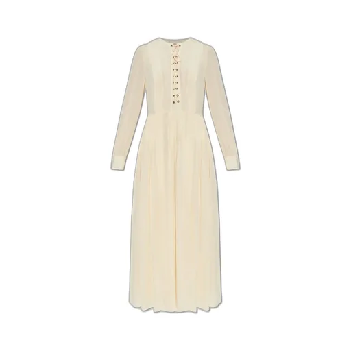 Long Sleeve Lace-Up Dress