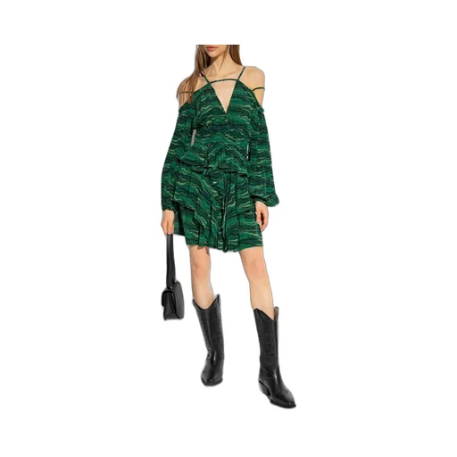 Ruffled Cold-Shoulder Mini Dress