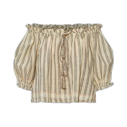 Off-The-Shoulder Striped Blouse