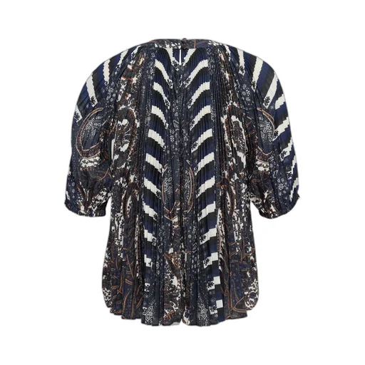 Pleated Print Blouse