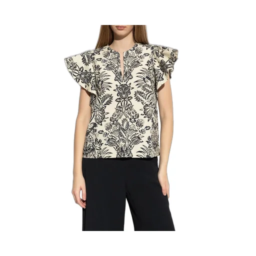 Ruffled Floral Print Top