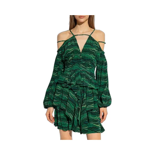Ruffled Cold-Shoulder Mini Dress