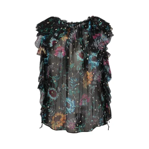 Floral Print Ruffled Blouse