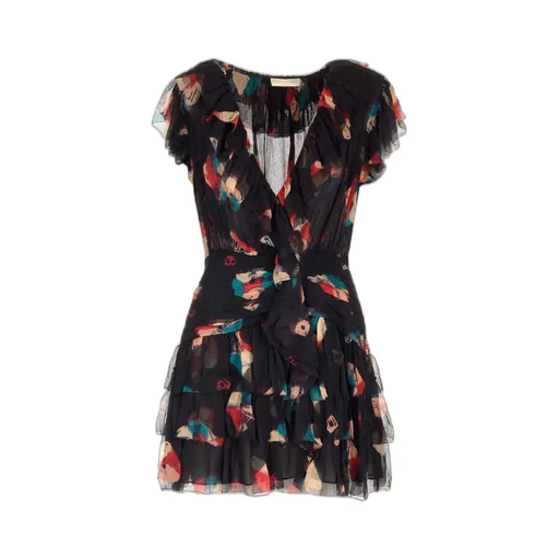 Ruffled Print Mini Dress