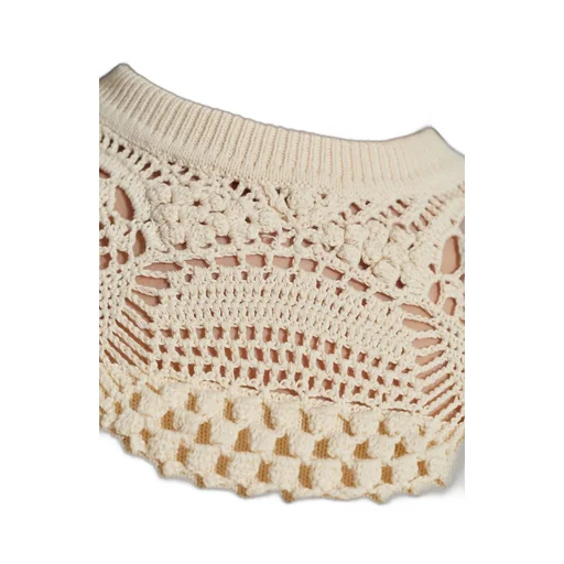 Knit Sweater With Crochet Detail