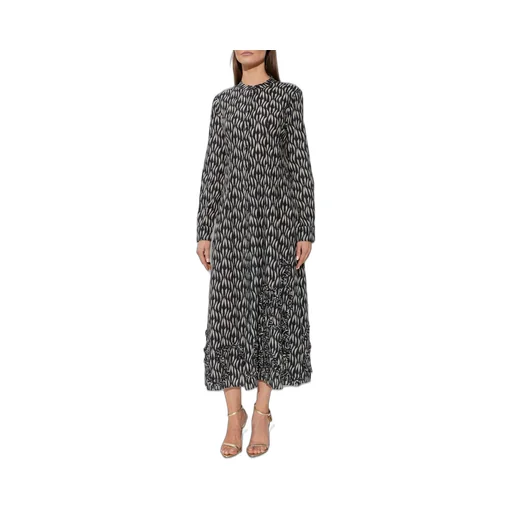 Long-Sleeve Printed Dress