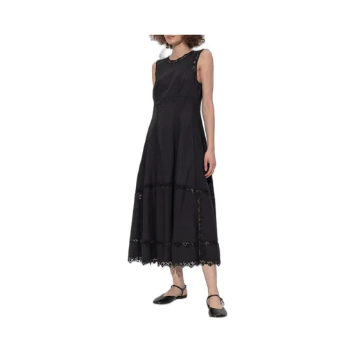 Midi Dress With Lace Trim