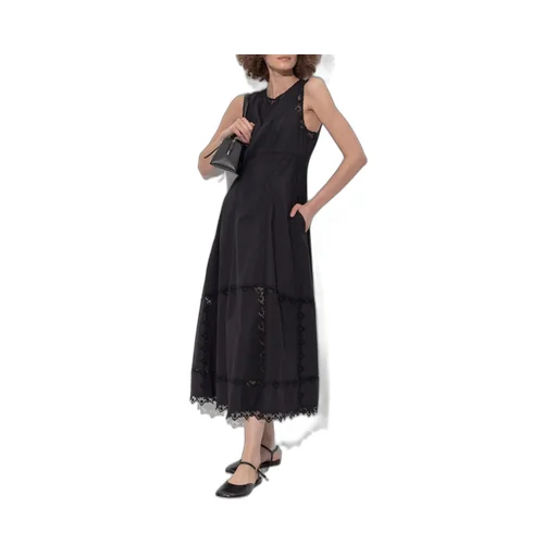 Midi Dress With Lace Trim
