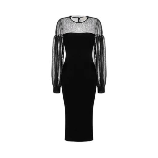 Sheer Sleeve Midi Dress