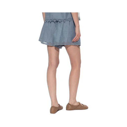 Embroidered Cotton Shorts