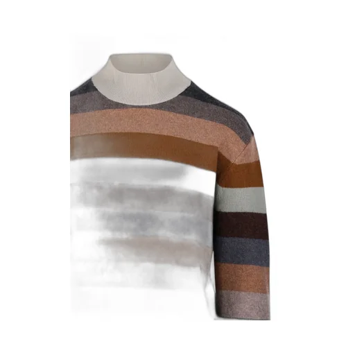 Striped Mock Neck Sweater
