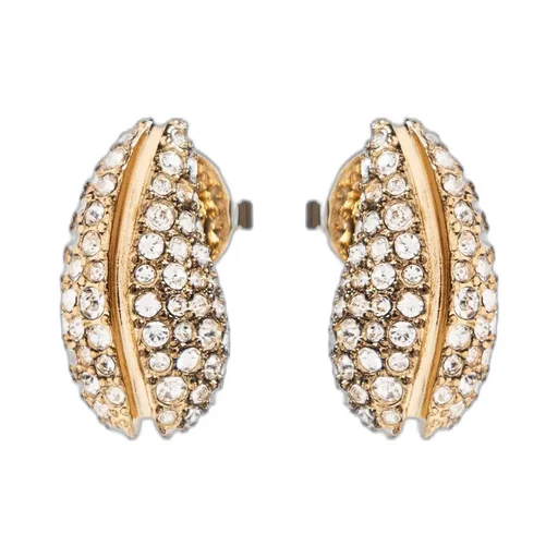 Crystal-Embellished Hoop Earrings
