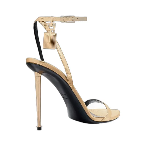 Ankle Strap Sandals With Padlock Charm