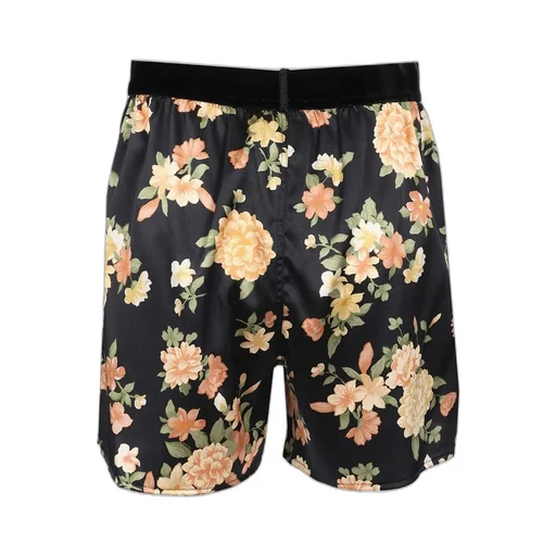 Floral Print Silk Boxer Shorts