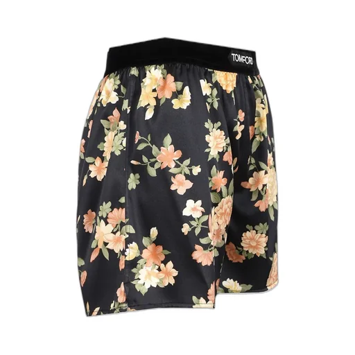 Floral Print Silk Boxer Shorts