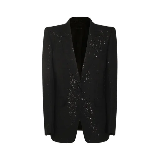 Blazer With All-Over Crystal Embellishment