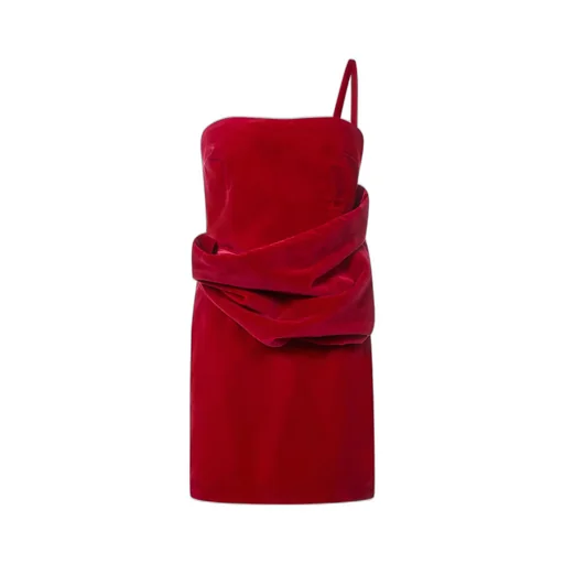 One-Shoulder Velvet Dress