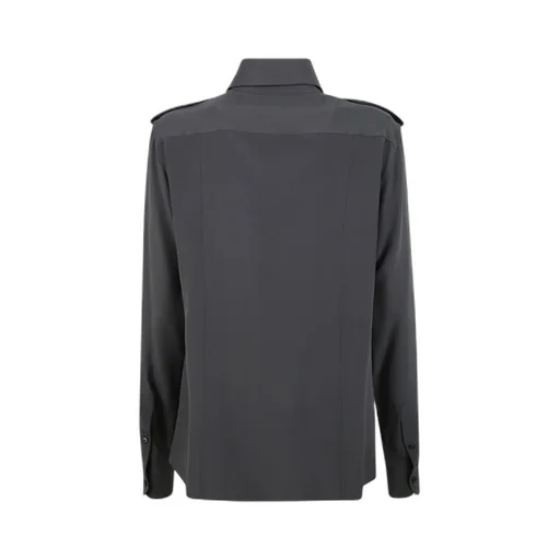 Button-Up Shirt With Epaulets