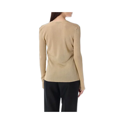 V-Neck Ribbed Knit Sweater