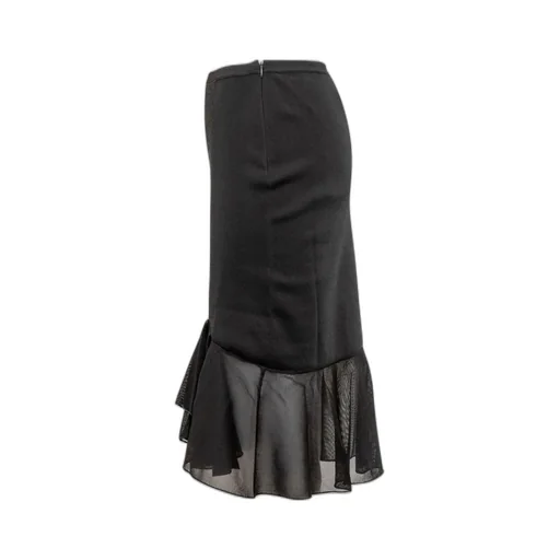 Midi Skirt With Ruffle Hem