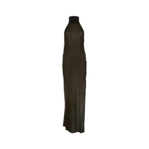 Mesh Turtleneck Maxi Dress