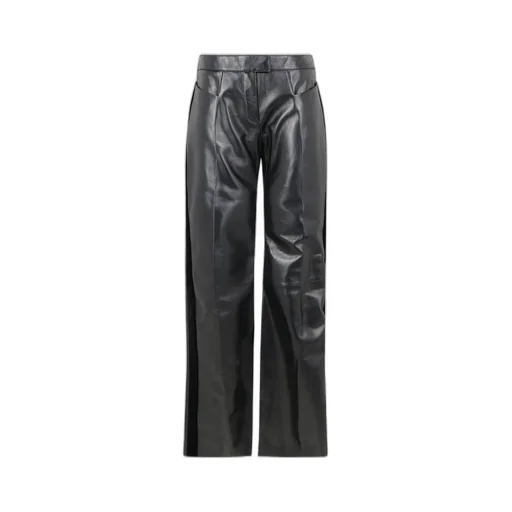 Wide-Leg Leather Trousers
