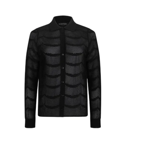 Mesh Button-Up Shirt