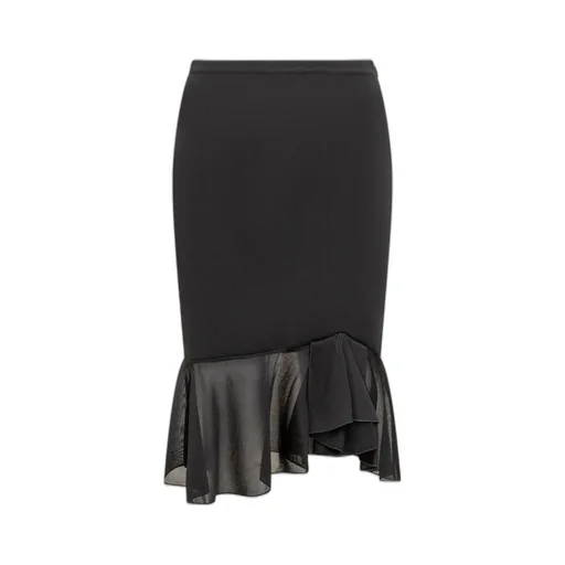 Midi Skirt With Ruffle Hem