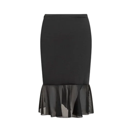 Midi Skirt With Ruffle Hem