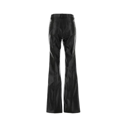 High-Waisted Flared Leather Trousers