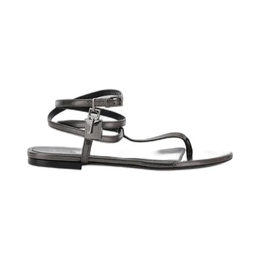Ankle Wrap Sandals With Padlock Detail