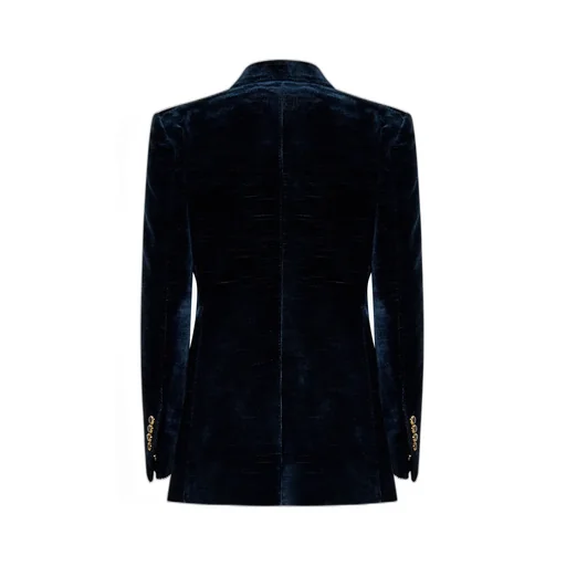 Double-Breasted Velvet Blazer