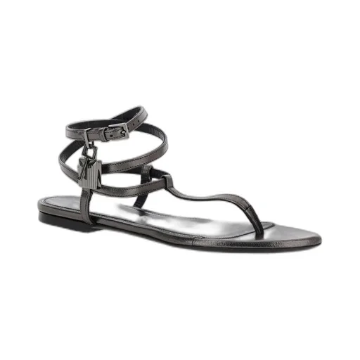 Ankle Wrap Sandals With Padlock Detail