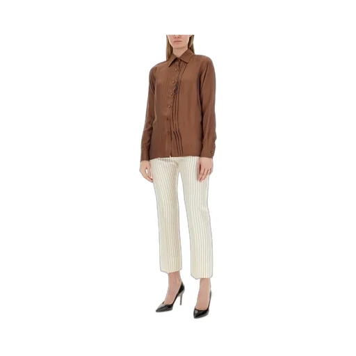 Pleated Silk Shirt