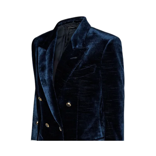 Double-Breasted Velvet Blazer