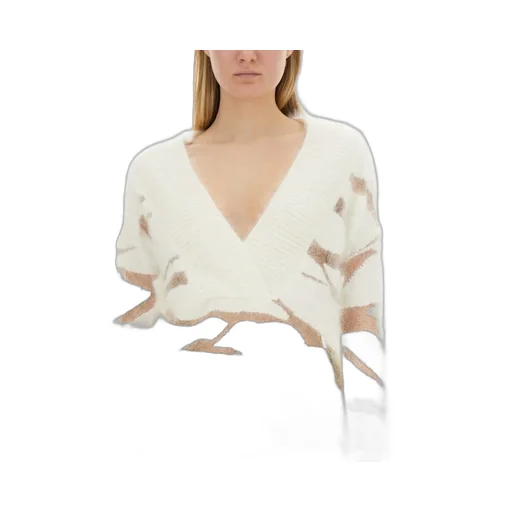 V-Neck Wrap Knit Sweater