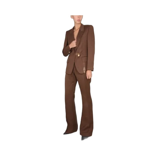 Single-Breasted Blazer With Padlock Detail